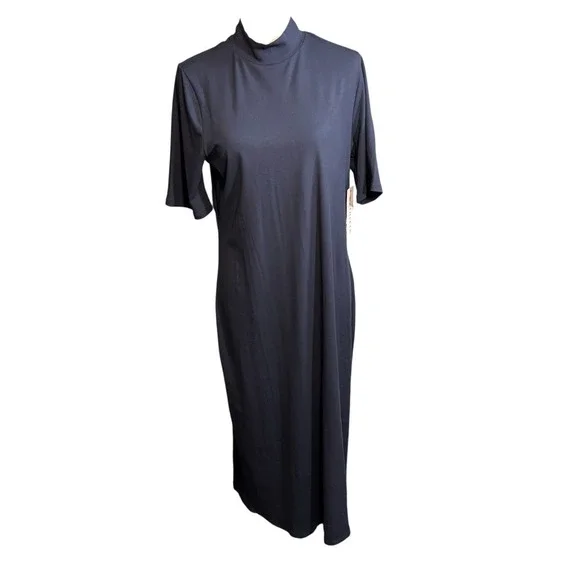 NWT Athleta Navy Signature Rib Dress Womens XLT Stretch Lightweight RTV$99 - Picture 6 of 8